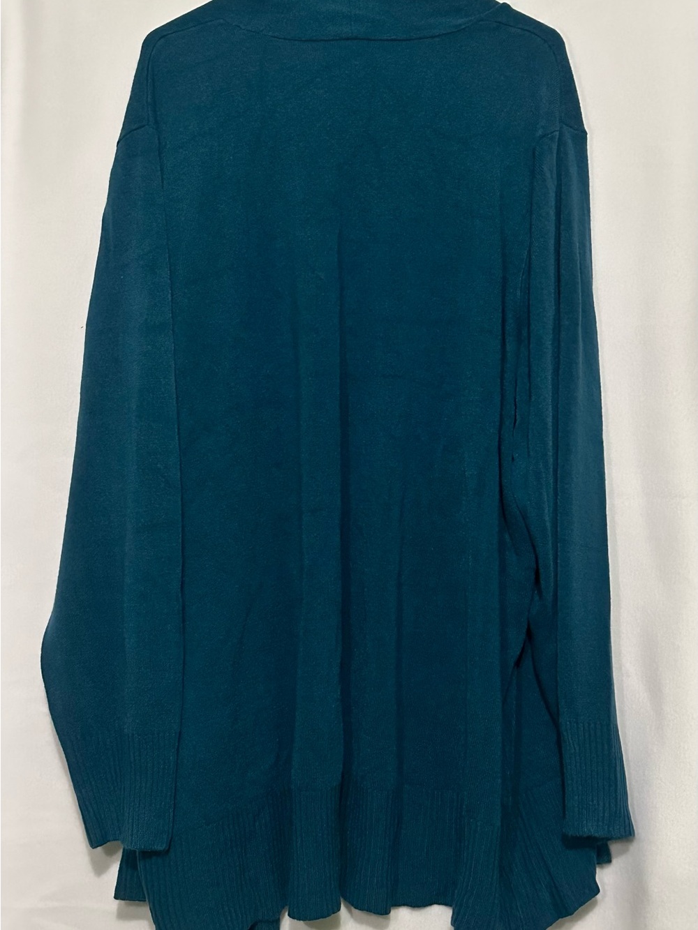 Croft & Barrow Teal Knit Open-Front Cardigan - Picture 3 of 4
